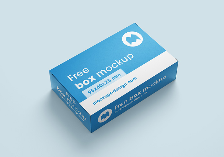 Free box mockup / 95x60x25 mm