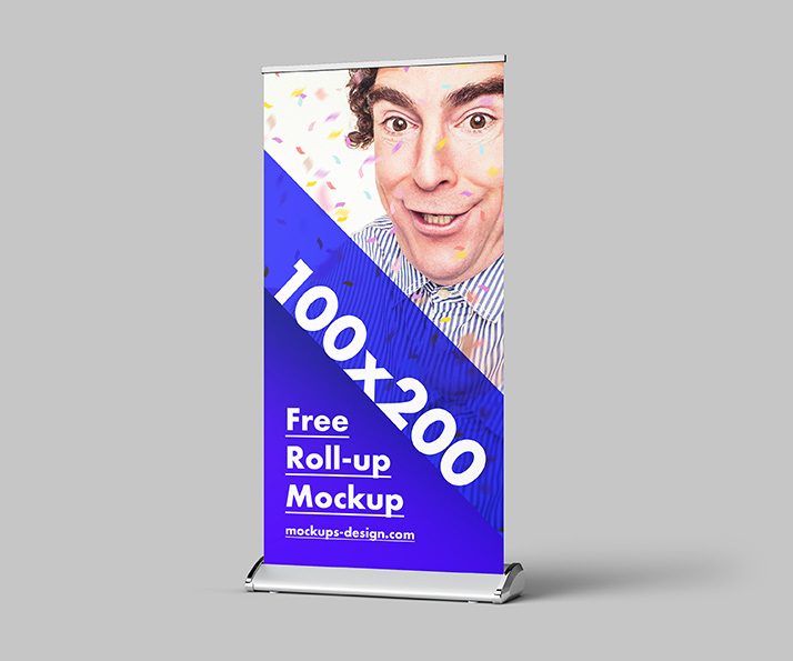 Free roll-up mockup / 100x200 cm - Mockups Design | Free Premium Mockups