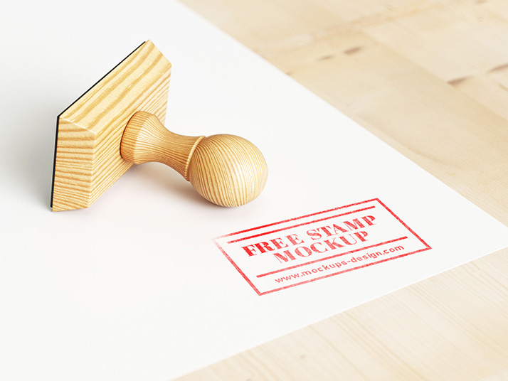 Free wood stamp mockup