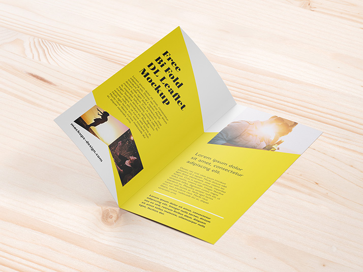 Free bi-fold DL brochure mockup