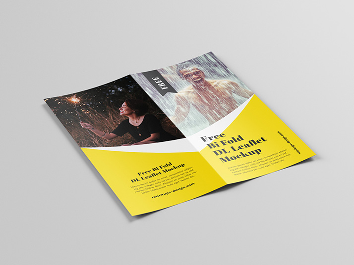 Free bi-fold DL brochure mockup