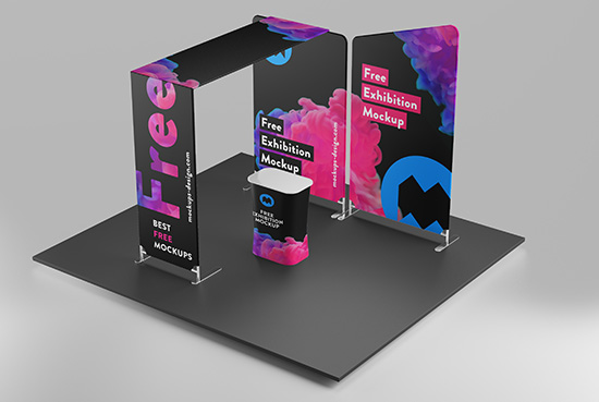 Free Exhibition Booth Mockup (PSD)