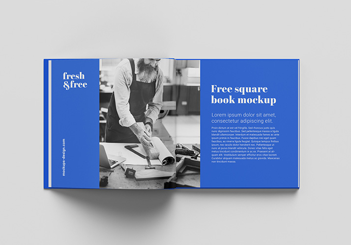 Free square book mokcup