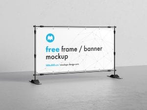 Free banner frame / stand mockup / 100 x 200cm - Mockups Design