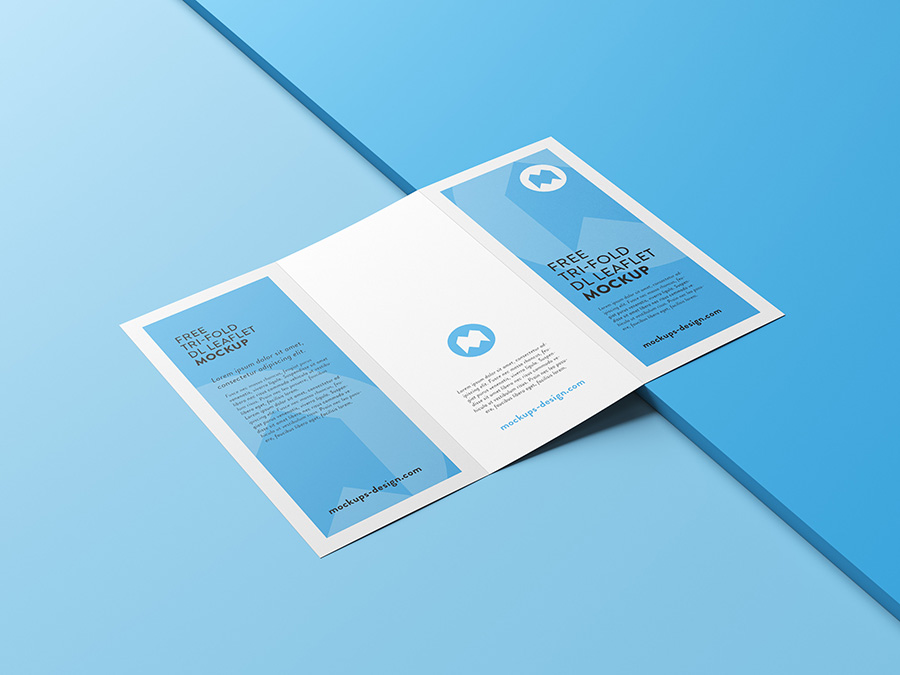 Free trifold leaflet mockup