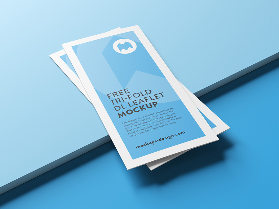 Free trifold leaflet mockup