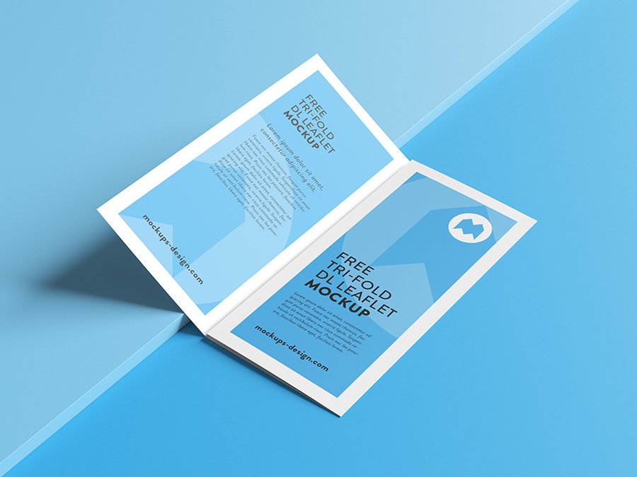 Free trifold leaflet mockup