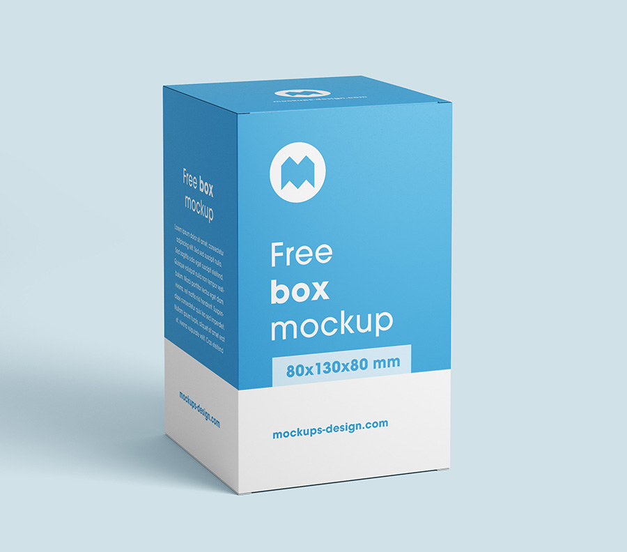 Download Free Box Mockups 80x130x80 Mm Mockups Design