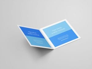 Free bi-fold square leaflet mockup - Mockups Design