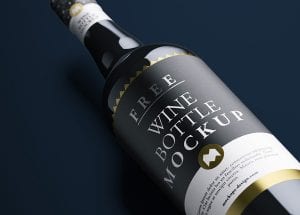 Free wine bottle mockup - Mockups Design