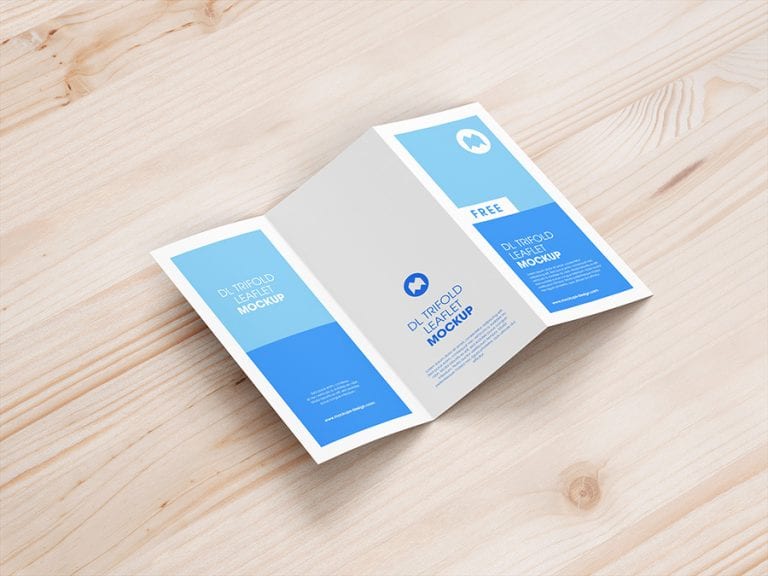 Free trifold DL leaflet mockup - Mockups Design