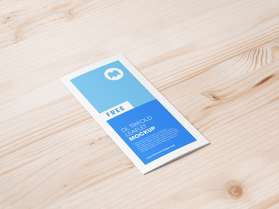 Free trifold DL leaflet mockup