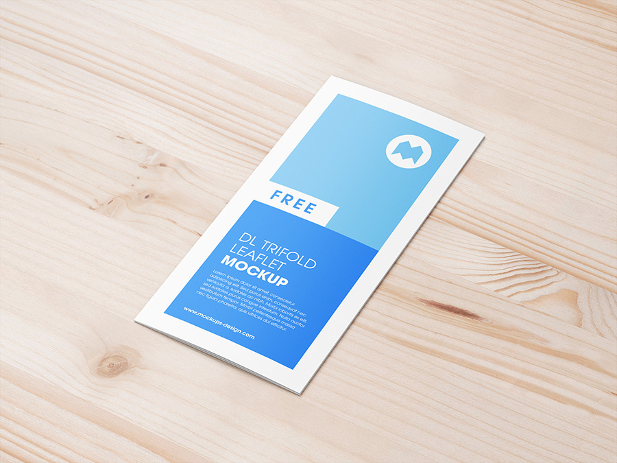 Free trifold DL leaflet mockup