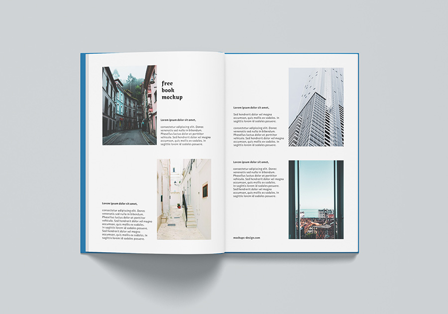 Free A4 hardcover book mockup