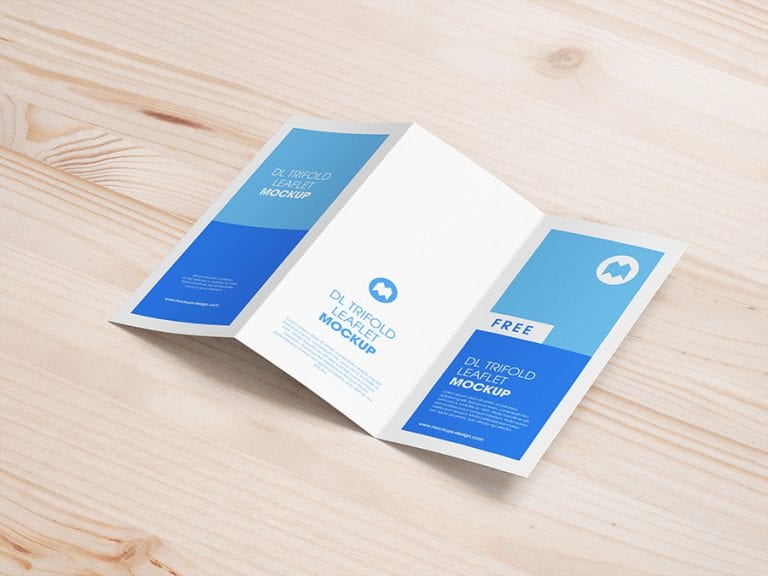 Free trifold DL leaflet mockup - Mockups Design