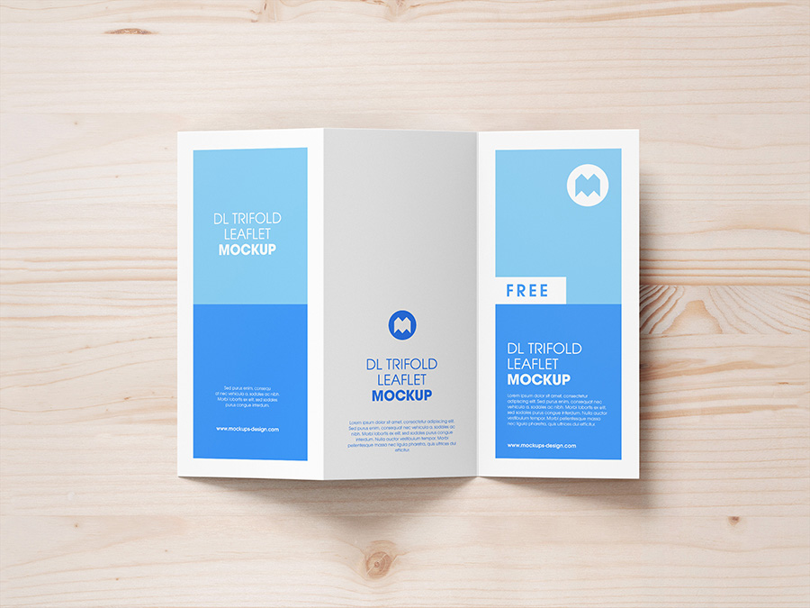 Free trifold DL leaflet mockup - Mockups Design