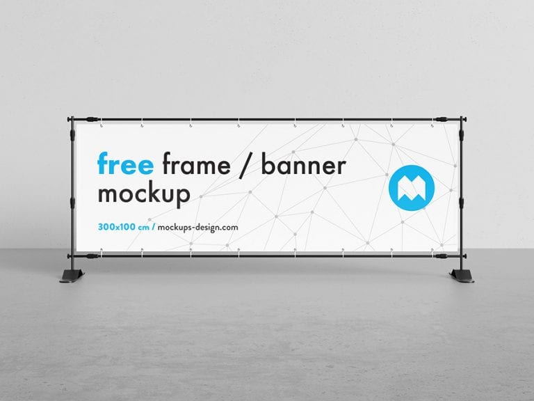 Free Banner Frame   Stand Mockup   300 X 100cm - Mockups Design