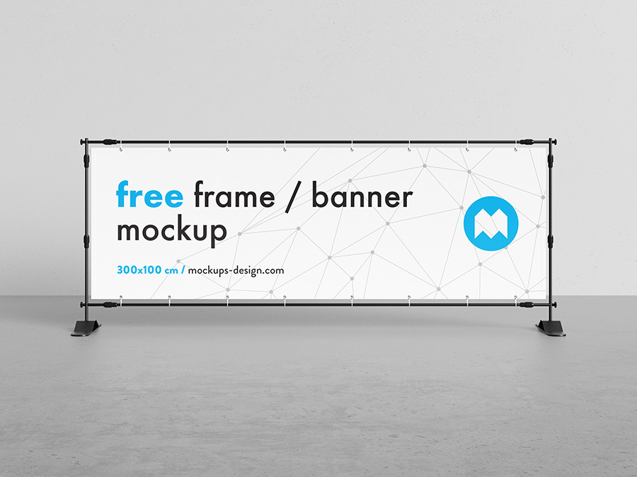 Download Free Banner Frame Stand Mockup 300 X 100cm Mockups Design