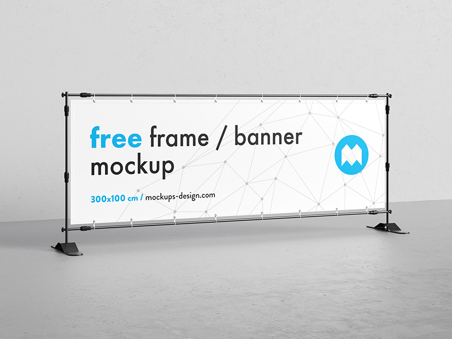 Download Free Banner Frame Stand Mockup 300 X 100cm Mockups Design