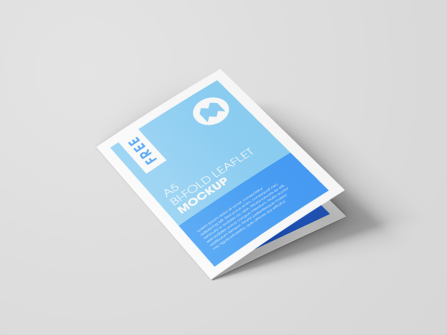 Free A5 bi-fold leaflet mockup