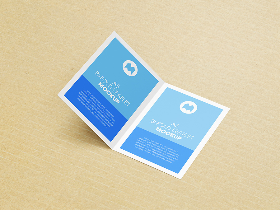 Free A5  bi fold leaflet mockup  Mockups Design