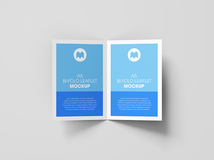 Free A5 bi-fold leaflet mockup