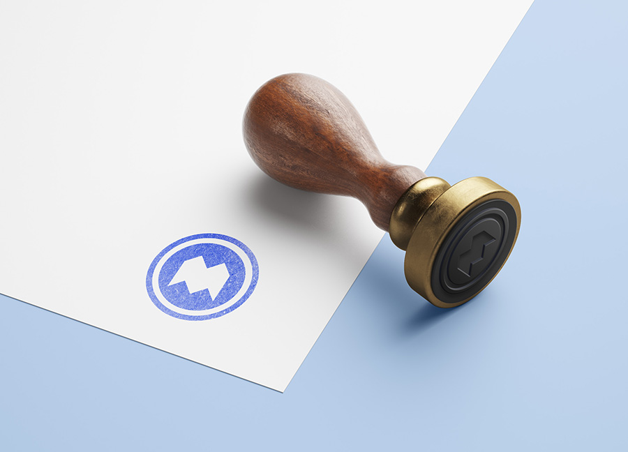 Free wooden stamp mockup