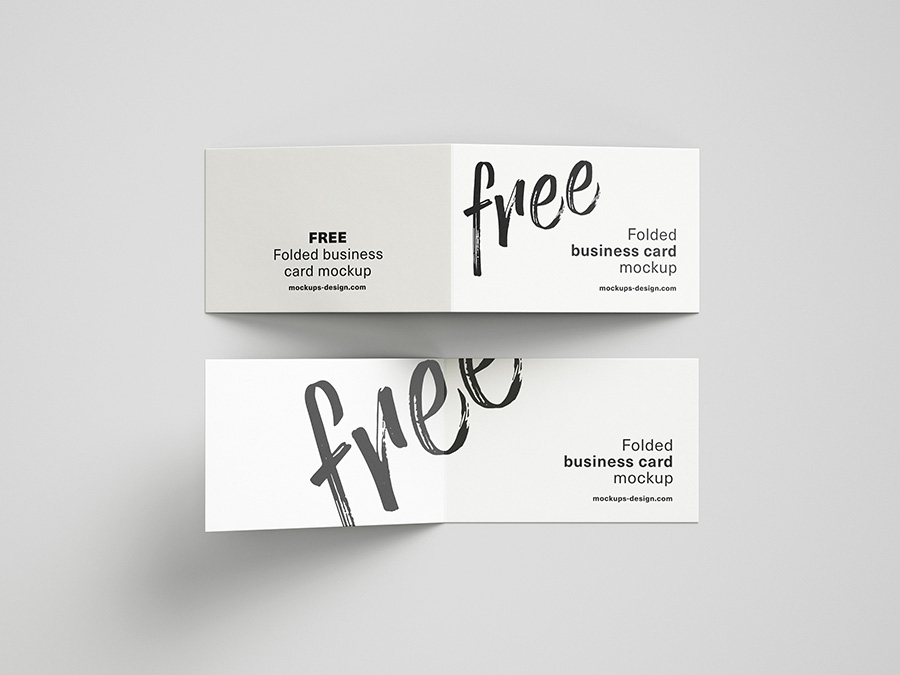 Download Free Folded Business Card Mockup Mockups Design Free Premium Mockups