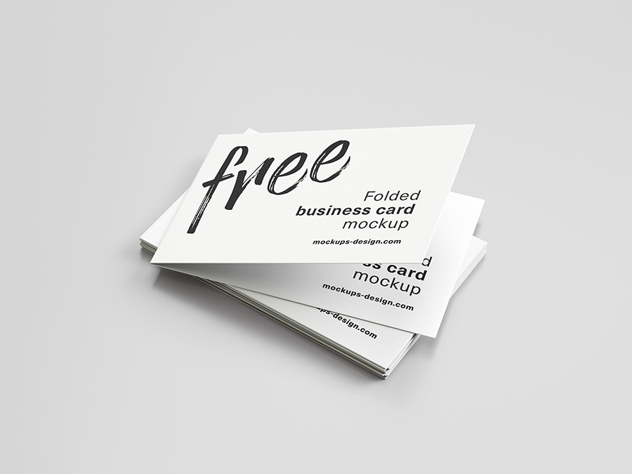 Free folded business card mockup - Mockups Design | Free ...