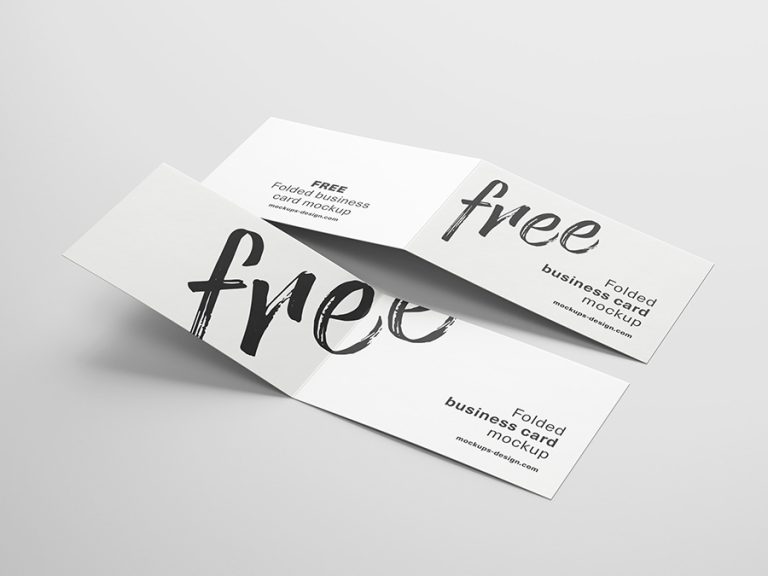 Free folded business card mockup Mockups Design Free