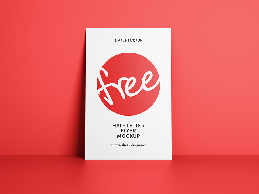 Free half page flyer mockup