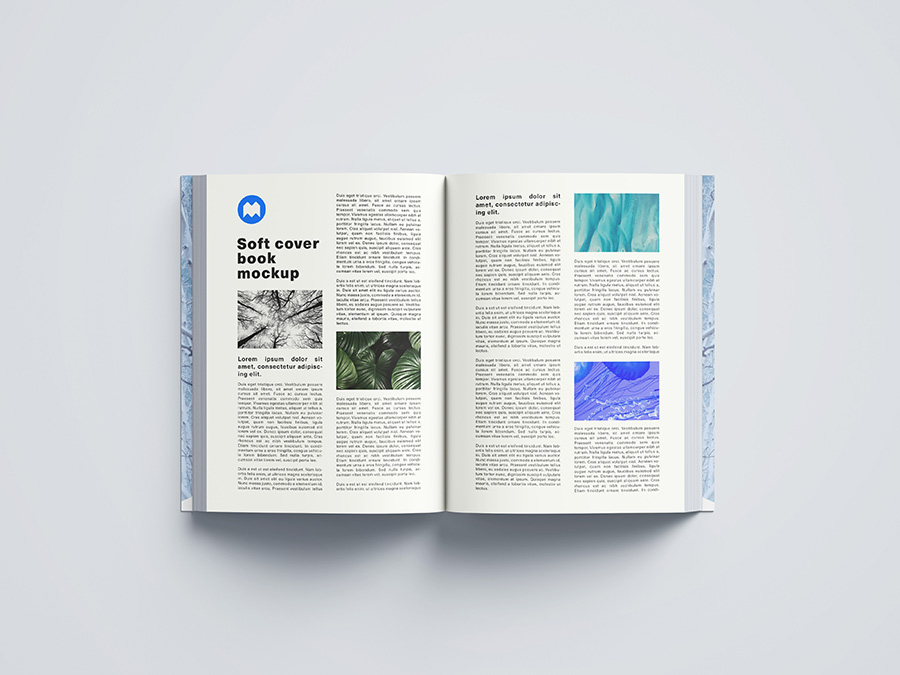 Free softcover book mockup