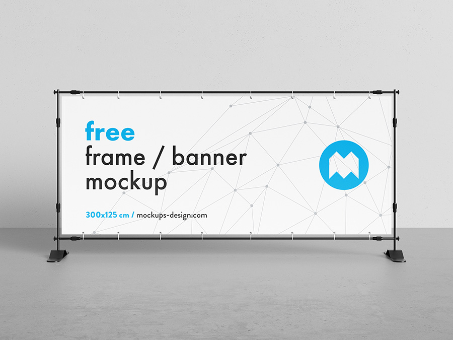 Free banner frame / stand mockup / 300 x 125cm