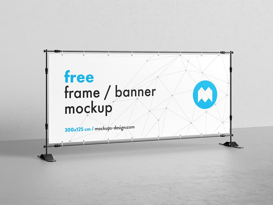 Free banner frame / stand mockup / 300 x 125cm
