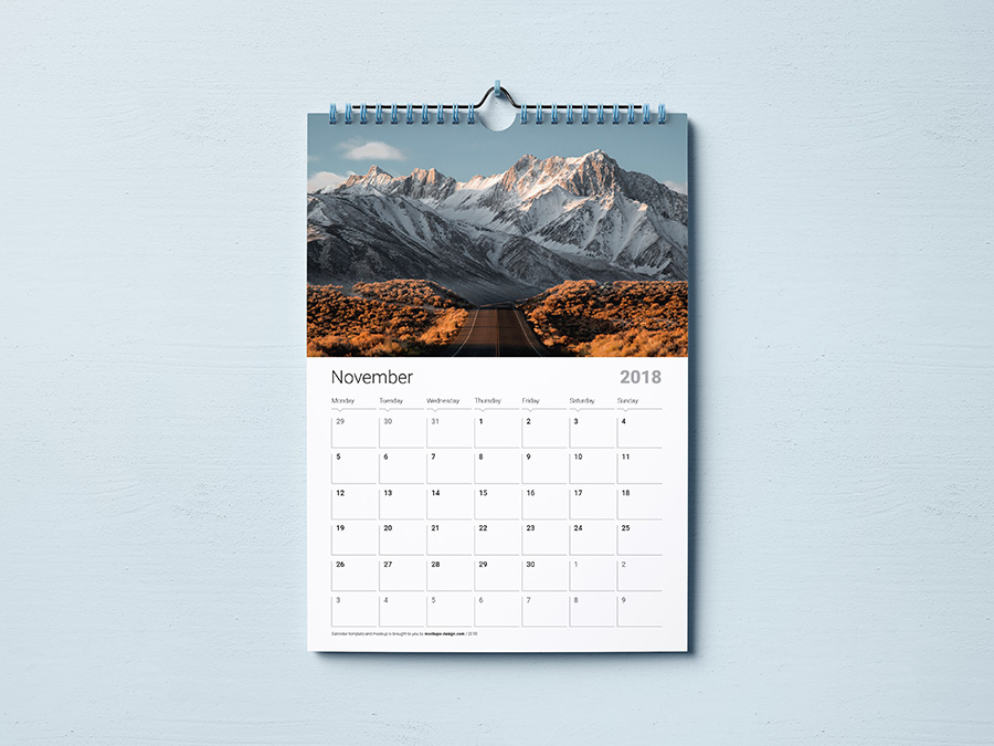 Download Free Wall Calendar Mockup Mockups Design