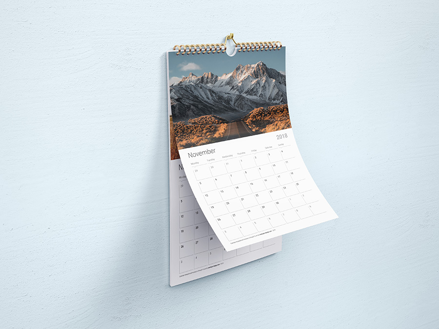 Download Free Wall Calendar Mockup Mockups Design