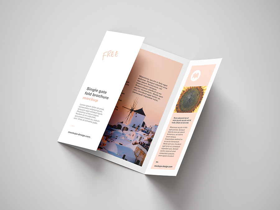 Download Free single gate fold brochure mockup - Mockups Design ...