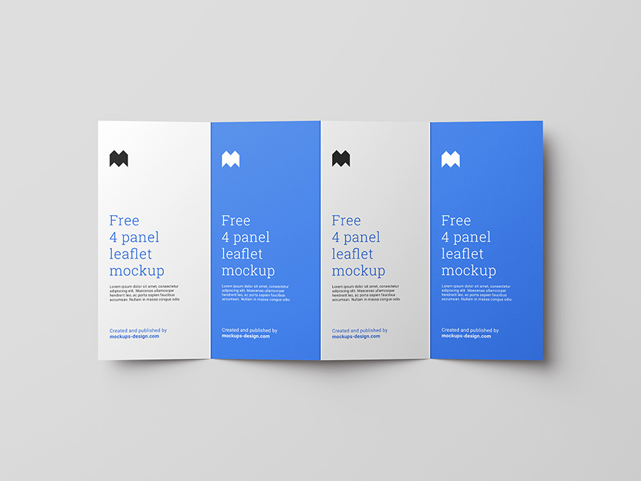 Free 4 fold leaflet mockup