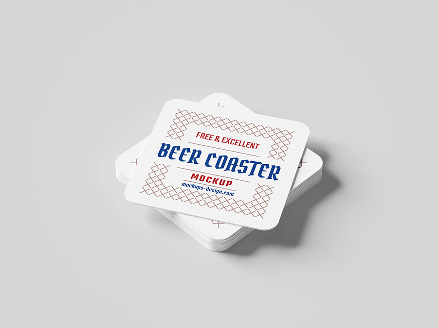 Download Free square beer coaster mockup - Mockups Design | Free ...