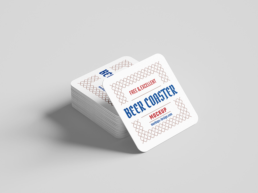 Download Free square beer coaster mockup - Mockups Design