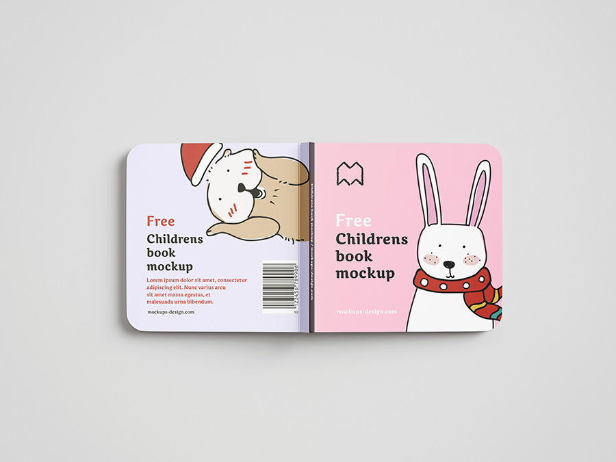 Free children's book mockup