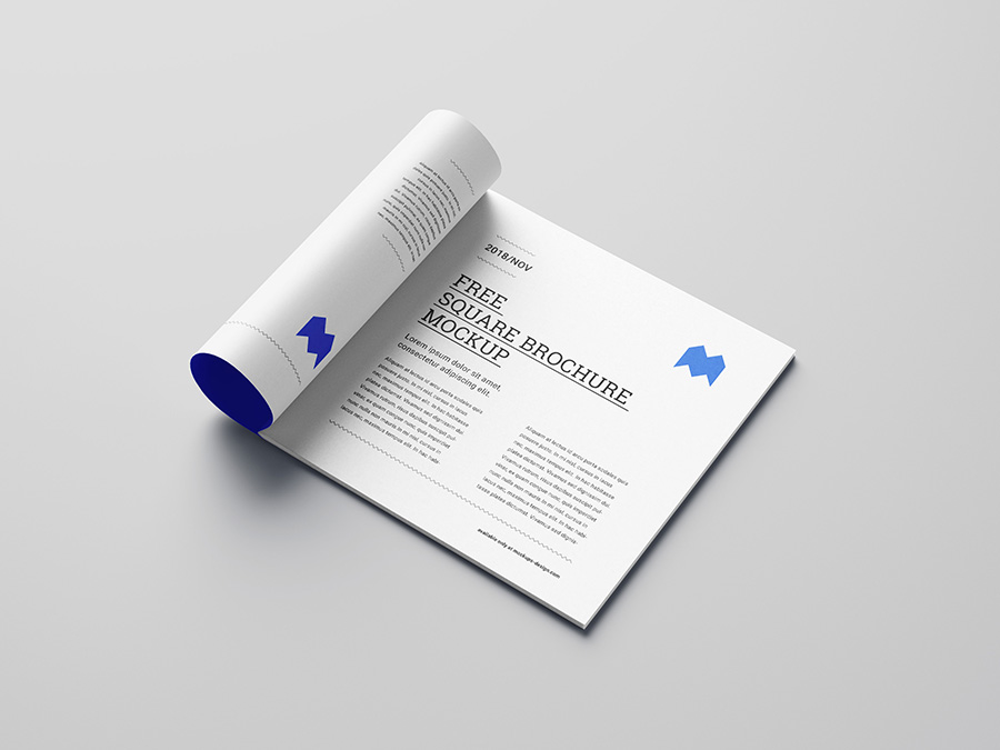 Free square brochure mockup