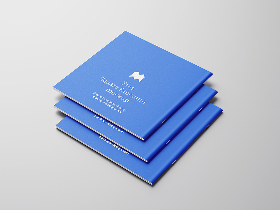 Free square brochure mockup