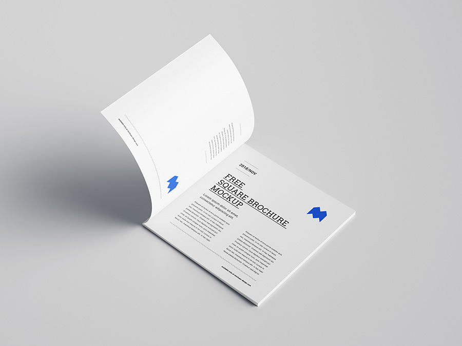 Free square brochure mockup