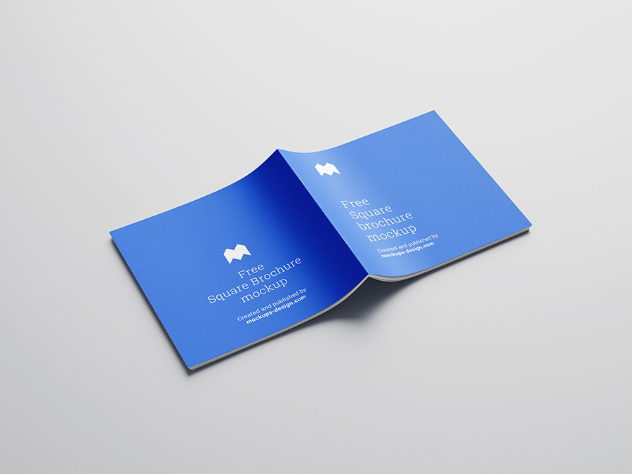 Free square brochure mockup