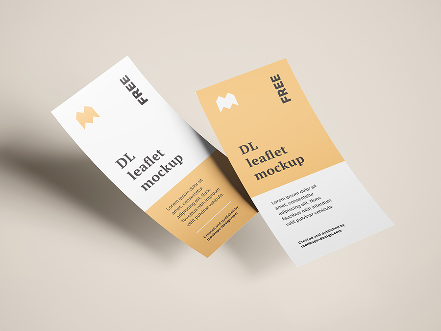 Download Flying DL leaflets mockup - Mockups Design | Free Premium Mockups