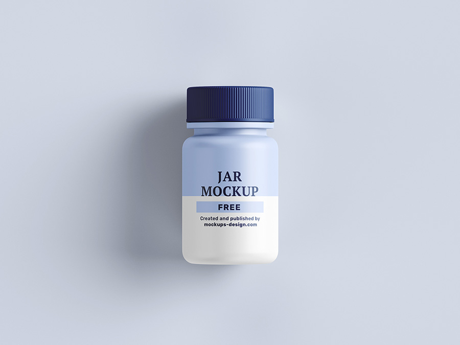 Free pharmaceutical jar mockup