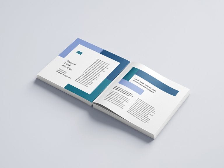 Free square book mockup - Mockups Design