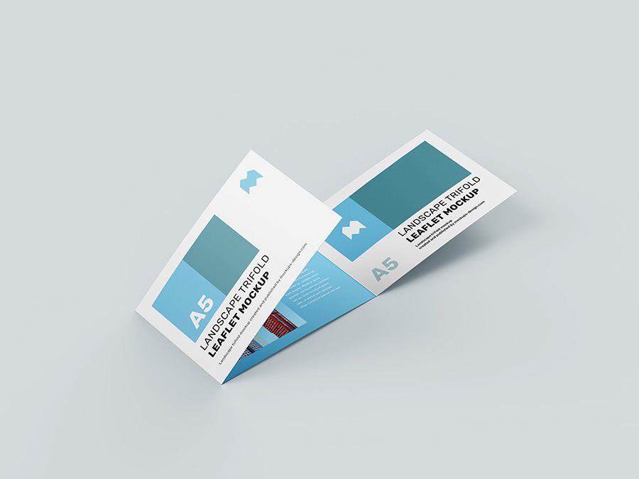 Download Free Landscape Trifold Leaflet Mockup Mockups Design