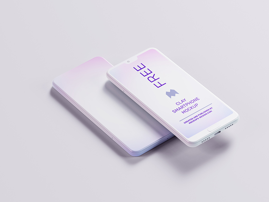 Free clay smartphone mockup